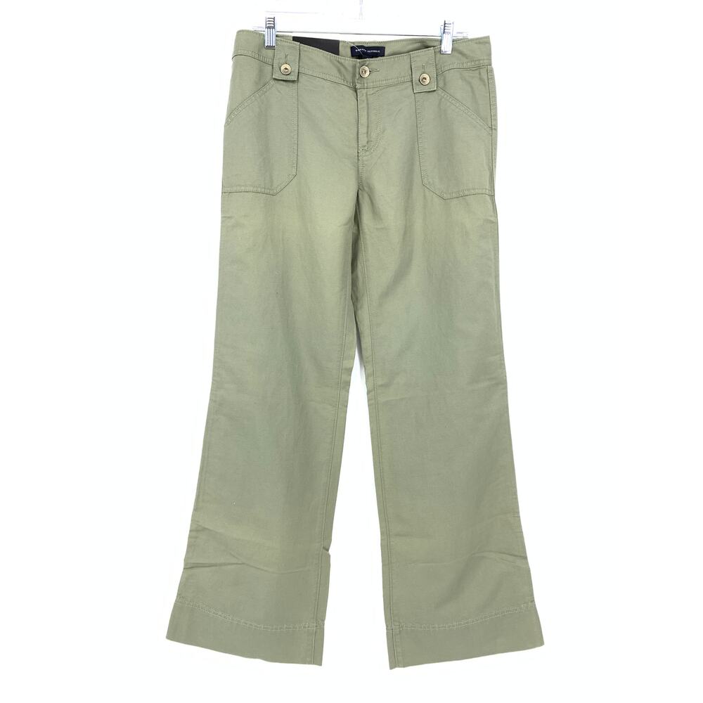 Y2K Vintage Banana Republic Pants Women's Sz 6 Flare Leg Light Green NEW